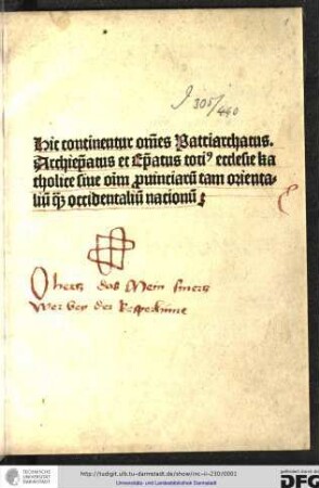 Patriarchatus, archiepiscopatus et episcopatus totius ecclesiae catholicae