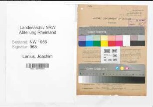 Entnazifizierung Joachim Lanius , geb. 08.12.1914 (Lehrer)