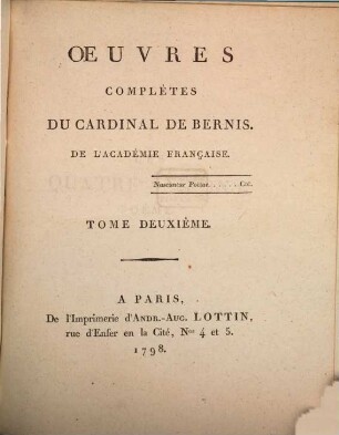 Oeuvres Complètes Du Cardinal De Bernis, 2