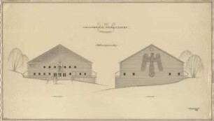 Fick, Roderich; Obersalzberg; Theaterhalle - Giebel (Ansicht); Rückseite (Ansicht)