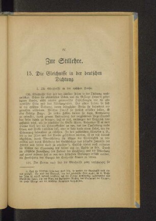 IV. Zur Stillehre.
