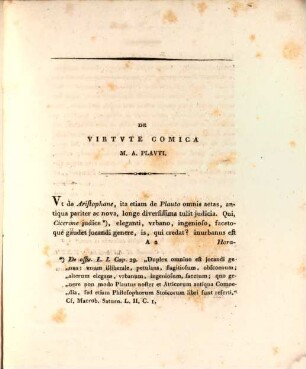 De virtute comica M. A. Plauti particula I. : Dissertatio philologica