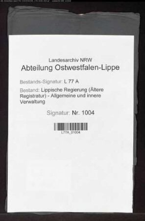Umschreibung eines vom Mechaniker Strickling zu Blomberg vom Gut Nassengrund gekauften Gartens in das Salbuch des Amtes Blomberg