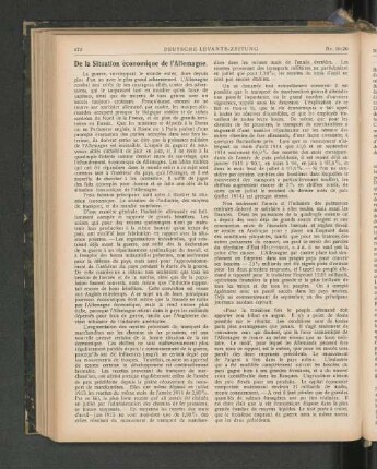 De la Situation économique de l'Allemagne.
