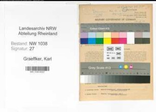 Entnazifizierung Karl Graeffker , geb. 21.06.1889 (Beamter)