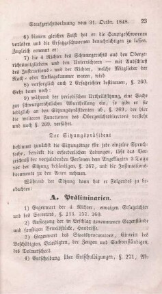 A. Präliminarien.