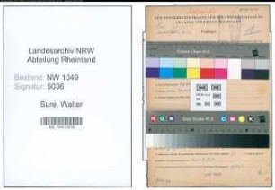 Entnazifizierung Walter Sure , geb. 29.05.1911 (Arbeiter)