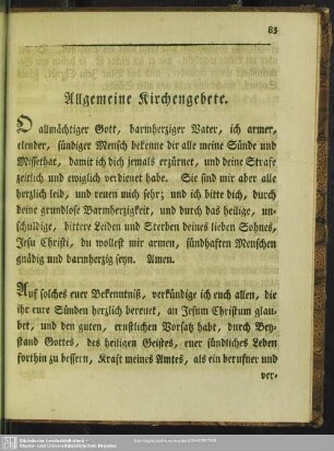 Allgemeine Kirchengebete