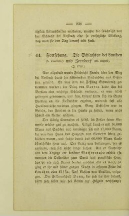 44. Fortsetzung. Die Schlachten bei Leuthen (5. December) und Zorndorf (25. August). (J. 1758.)