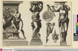 [Sockel mit Vase, Karyatide und Atlant; Cariatides et ornements]