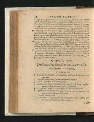 Caput XVI. De Exceptione Excursionis, Ordinis, & Cedendarum actionum.