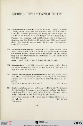 Möbel und Standuhren (Nr. 202-237)