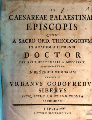 De Caesareae Palaestinae Episcopis