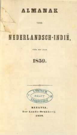1859: Almanak en naamregister van Nederlandsch-Indië