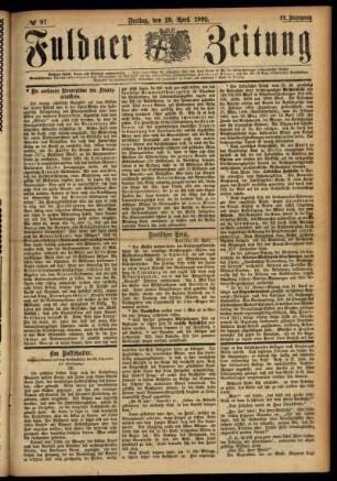 Ausgabe vom Freitag, den 29. April 1892.