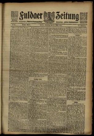 Erste Ausgabe vom Samstag, den 30. März 1912.