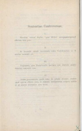 Sententiae Controversae.