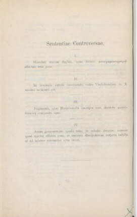 Sententiae Controversae.