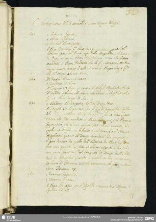 [Faszikel 1: Liste der venezianischen Botschafter an der Kurie für die Jahre 697-1672, mit Nachträgen bis ins Jahr 1722]