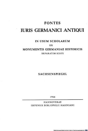 Sachsenspiegel : Quedlinburger Handschrift