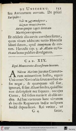 Cap. XIX. Solius cornu Equi