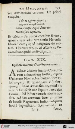 Cap. XIX. Solius cornu Equi