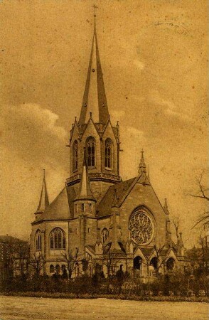 Postkartenalbum mit Motiven von Karlsruhe. "Karlsruhe in Baden. Christuskirche"