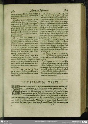 In Psalmum XXXVI. Psalmus XXXVI.