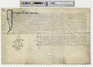 Dem Propste zu St. Johannis Magister Joh. Knutzen präsentieren die Diffinitoren des Kalands für eine Commende am Hulperti Altar der Lambertikapelle. Notar Otto Hermanni [lat].