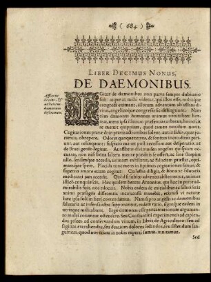 Liber Decimus Nonus, De Daemonibus.