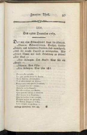 LXV. Den 15ten December 1767