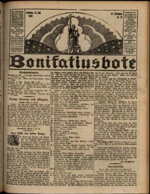 Erste Ausgabe vom Sonntag, den 15. Juli 1928.