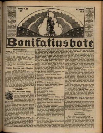 Erste Ausgabe vom Sonntag, den 15. Juli 1928.