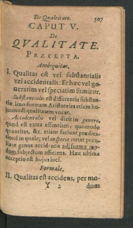 Caput V. De Qualitate.