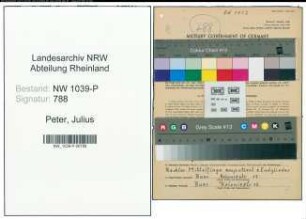 Entnazifizierung Julius Peter , geb. 05.03.1897 (Maschinist)