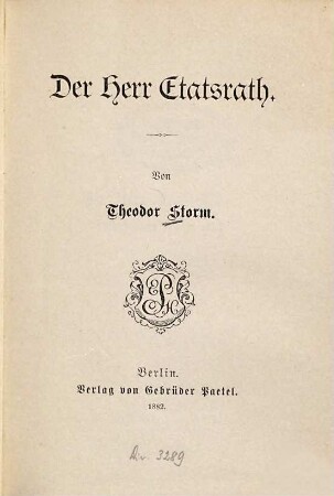 Der Herr Etatsrath