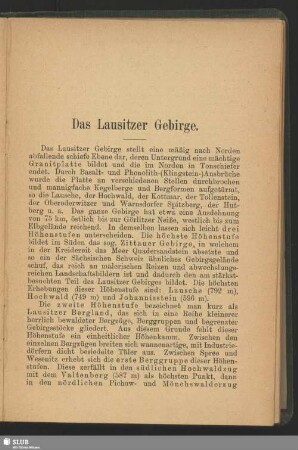 Das Lausitzer Gebirge