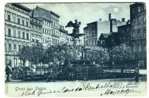 Gruss aus Stettin. Brunnen a. d. Rossmarkt.