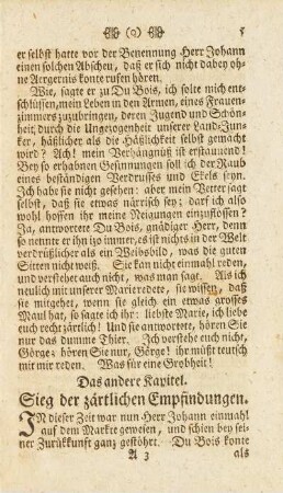 Das andere Kapitel. Sieg der zärtlichen Empfindungen