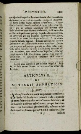 Articulus II. De Meteoris Emphaticis