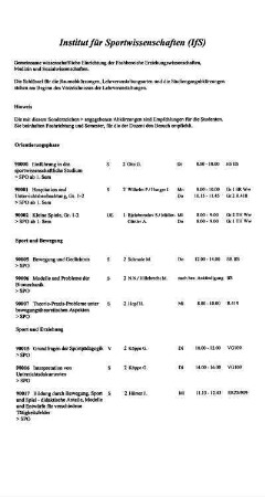 Institut für Sportwissenschaften (IfS)