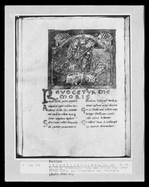 Vita Radegundis des Bischofs Fortunat — Wiedererweckung des Sohnes des Andyredus durch das Bußgewand der Heiligen, Folio 38v