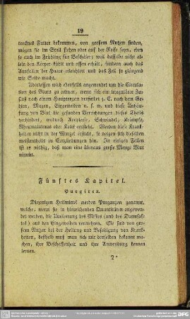 Fünftes Kapitel. Purgiren