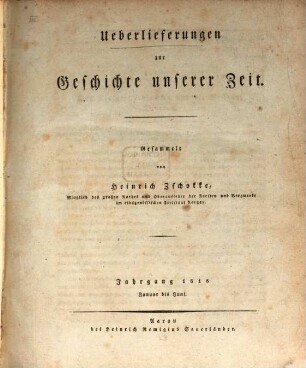 Überlieferungen zur Geschichte unserer Zeit. 2. 1818