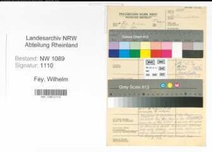 Entnazifizierung Wilhelm Fey , geb. 10.05.1891 (Kriminalsekretaer)