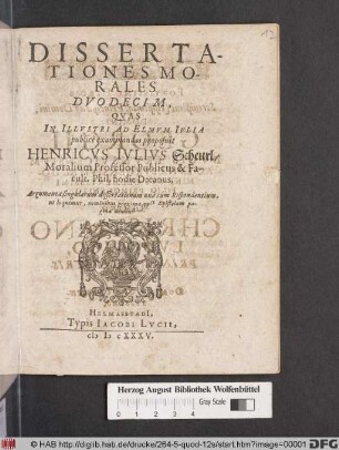 Dissertationes Morales Duodecim