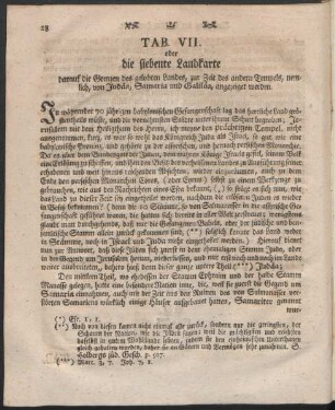 Tab. VII. oder die siebente Landkarte