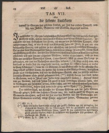 Tab. VII. oder die siebente Landkarte