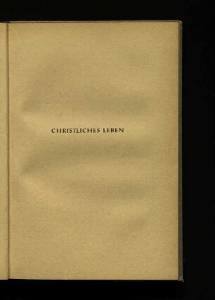 Christliches Leben