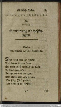 24. Ermunterung zur Beständigkeit